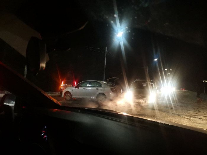Пробка в сторону Читы образовалась на объездном шоссе из-за столкновения трёх машин