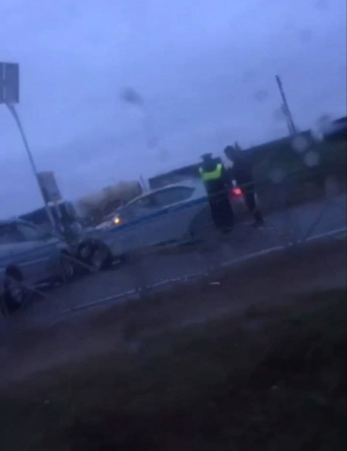 Экипаж ДПС попал в аварию на автодороге в Читинском районе
