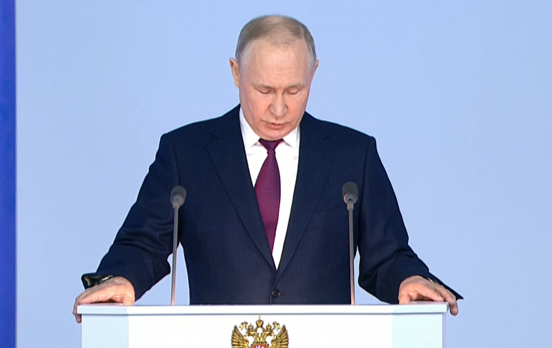 Владимир Путин во время послания Федеральному собранию