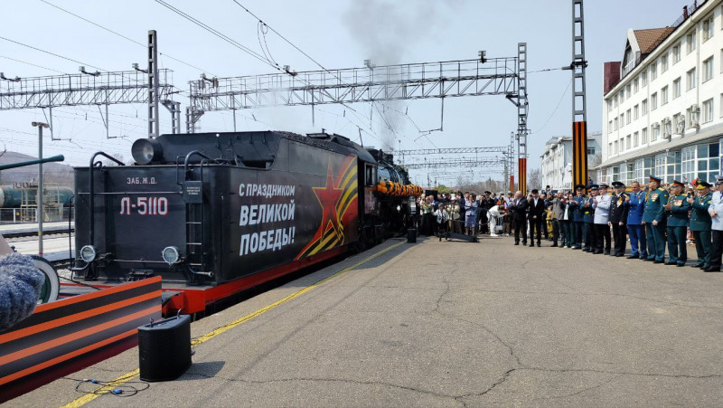 Ретро-поезд «Победа» прибыл на станцию Чита II (ВИДЕО)
