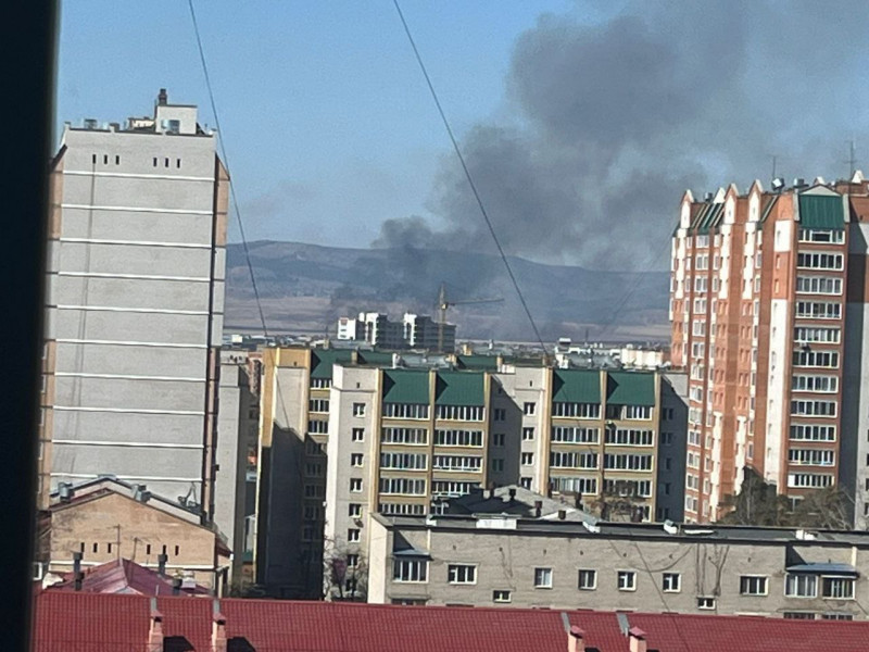 Пожар площадью в гектар тушат 33 специалиста за Романовским трактом в Чите 