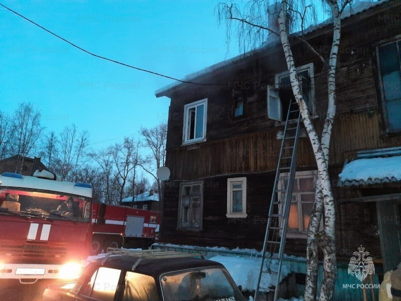 Пожар на улице Белорусской в Чите 