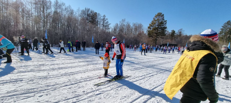 Годовалый ребёнок поучаствовал во Всероссийской массовой лыжной гонке в Чите
