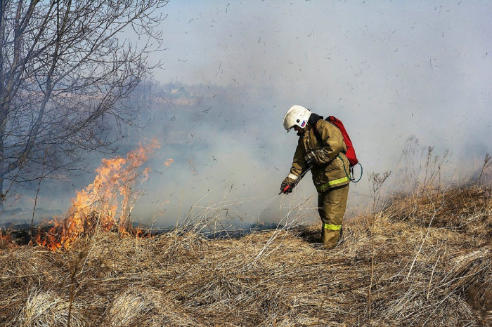 Более 177 гектаров сухой травы горело в Забайкалье 17 марта
