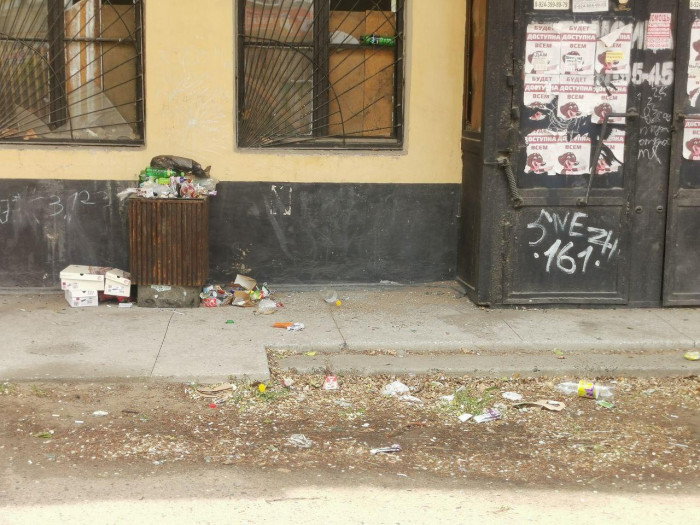 Аллея около Машзавода в центре Читы утонула в мусоре