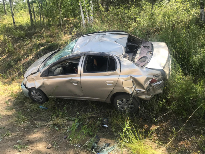 Водитель пострадал в перевернувшейся Toyota в Забайкалье