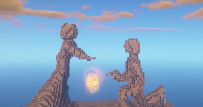 Школьница из Кемеровской области, вдохновившись памятником из Читы, построила статую в Minecraft